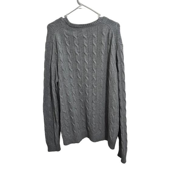 Goodthreads Men's Grey Soft Cotton Cable Stitch Crewneck Sweater. Size XXL - Picture 2 of 4
